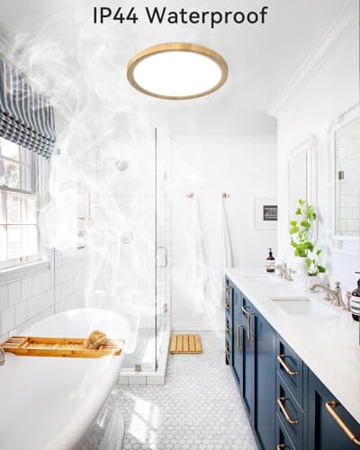 12Inch Wood Look Ceiling Light