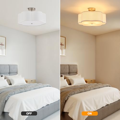18" Chrome Semi Flush Mount Ceiling Light