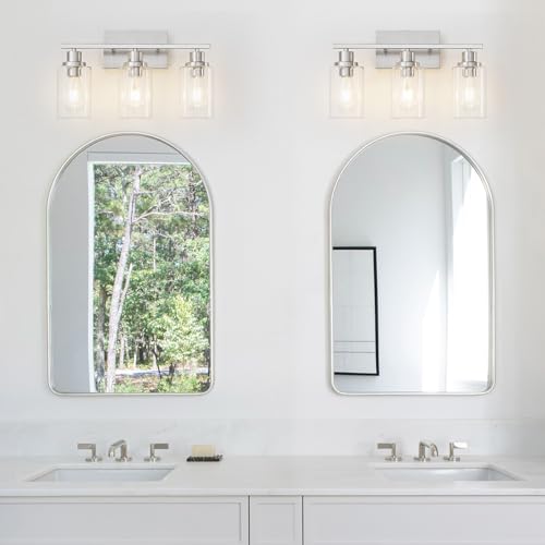 3 Light Bathroom Light Fixtures Brushed Nickel Vanity Light Over Mirror Modern Farmhouse Wall Lighting Sconces Wall Lamp for Bathroom