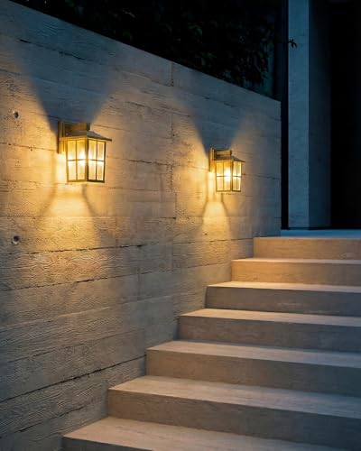 Gold Outdoor Waterproof Modern Patio Wall Light Fixtures Set of 2 (2 Count)