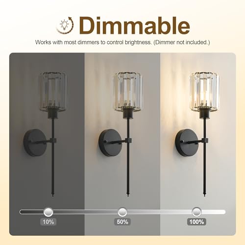 Hardwired Crystal Wall Sconces Set of 2 (2 Count)