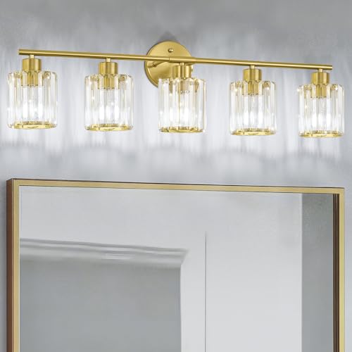 Modern Gold Crystal Bathroom Light Fixtures