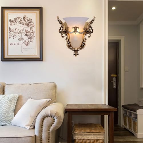 Unique Glass Wall Sconce Light Vintage Wall Light Angel Wings Style