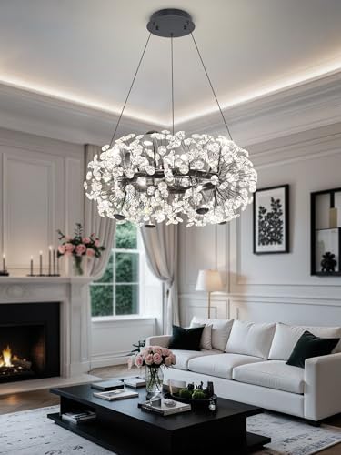 8 Light Dandelion Black Chandelier for Dining Room