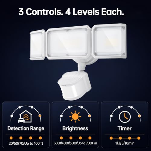 LED Security Light 240° Dual PIR 100 FT Motion Sensor Outdoor