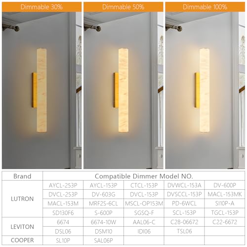 Natural Alabaster Wall Sconces Spanish Marble Wall Light Cylinder Modern Gold LED Sconce for Living Room Bedroom Bathroom Stairs（M