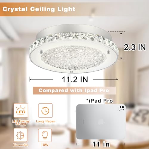 Crystal Ceiling Light Fixture LED Modern Bathroom Ceiling Light Fixtures