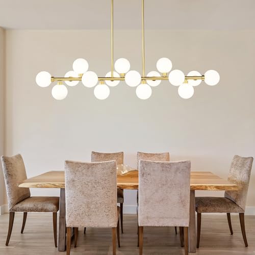55"L Gold Linear Chandelier 16