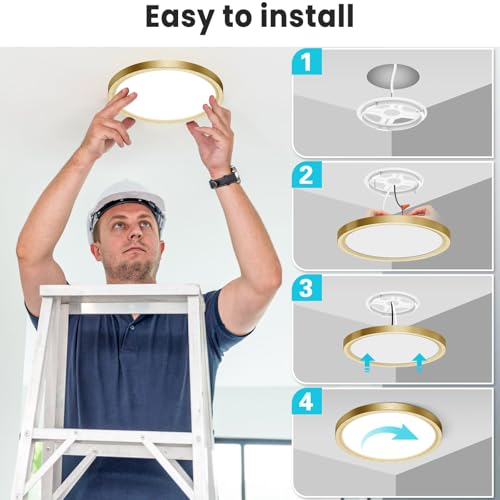 7 Inch Golden Flush Mount Light (4 Count)