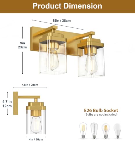 Brushed Gold Bathroom Light Fixtures