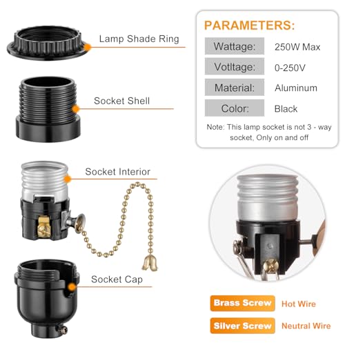Pull Chain Light Bulb Socket With Shade Ring