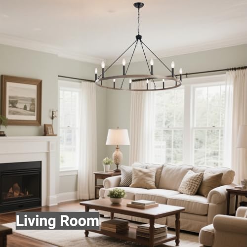 38" Wagon Wheel Chandelier