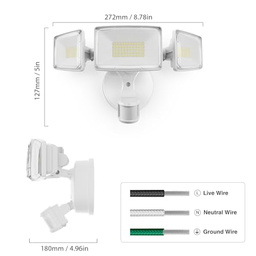 2 Pack 100W 11000LM LED Motion Sensor Outdoor Lights (2 Count)