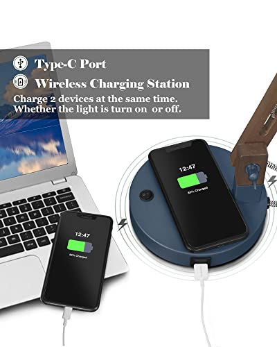 Sapele Wood Desk Lamp with Upgraded Wireless Charger