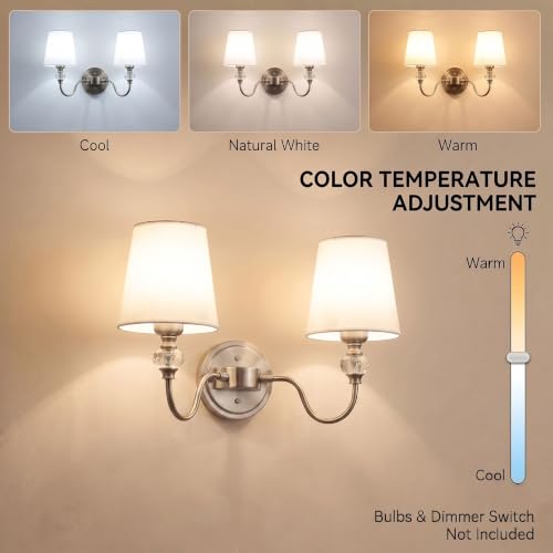2 Light Vintage Bathroom Vanity Light Fixtures Over Mirror