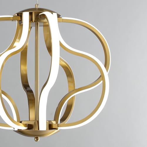 Modern Gold LED Chandelier with Remote Control (8 Count)