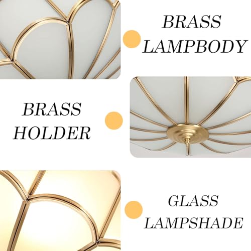 Mid Century Modern Brass Ceiling Light Fixture