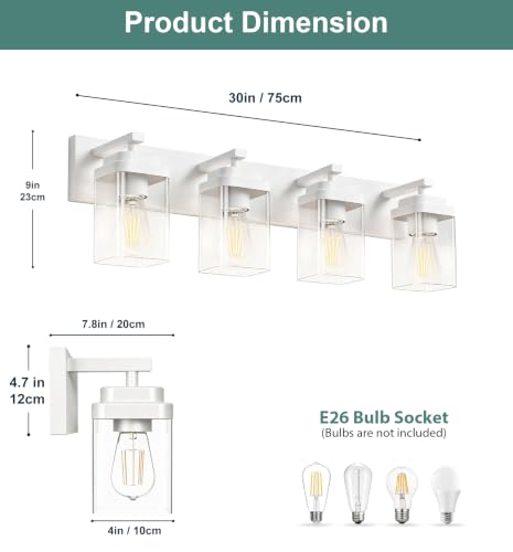 White Bathroom Light Fixtures