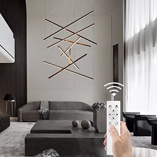 Modern LED Chandeliers Dimmable Pendant Light Fixture 9 Lights for High Ceiling Living Room Dining Room Staircase Restaurant Sputnik Floating Sculptural Art Hanging Lamp