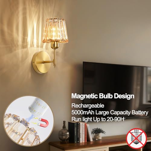 Battery Operated Crystal Wall Sconce Set of 2 (2 Count)