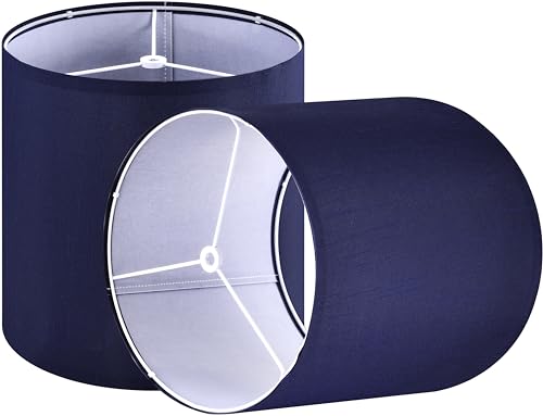 2 Pcs Small Drum Lamp Shades Blue (2 Count)