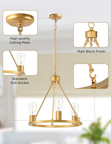 Wagon Wheel Chandelier (3 Count)