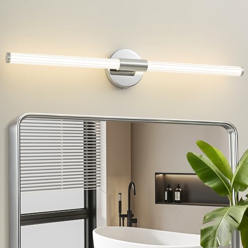 LED Bathroom Vanity Lights Chrome Wall Sconce Modern 30"