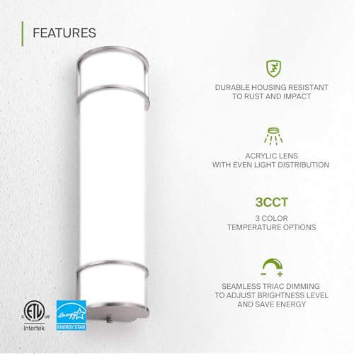 LED 24" Vanity Flush Mount Light Fixture (2 Count)