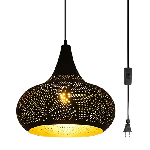 Corridor Black Pendant Lights Plug