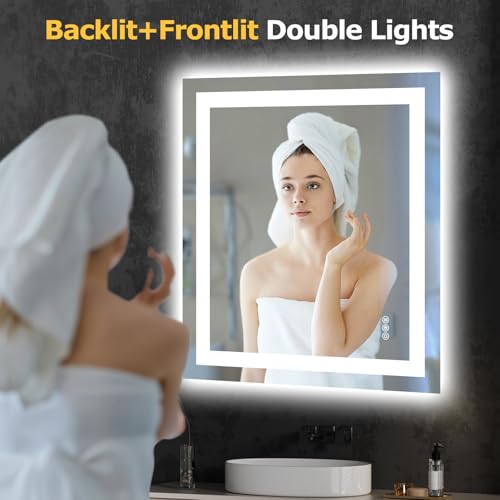 28"X32" LED Bathroom Mirror with Lights