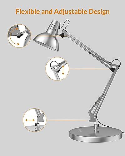 Metal Adjustable Desk Lamp with Clamp