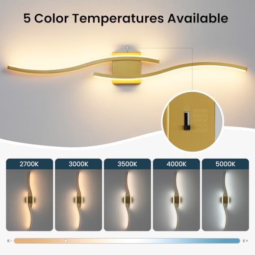 Gold LED Bathroom Vanity Lights
