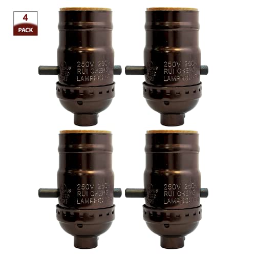 Push Through Lamp Socket for Incandescent or LED Bulbs (4 Count)
