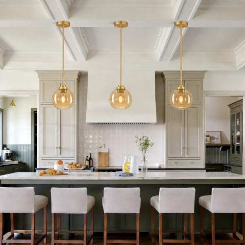 2 Pack Gold Globe Pendant Lights (2 Count)