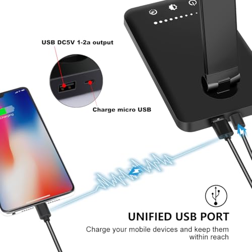 LED Desk Lamp Dimmable Table Lamp Reading Lamp with USB Charging Port