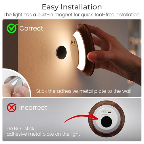 Wood Motion Sensor Night Light Indoor