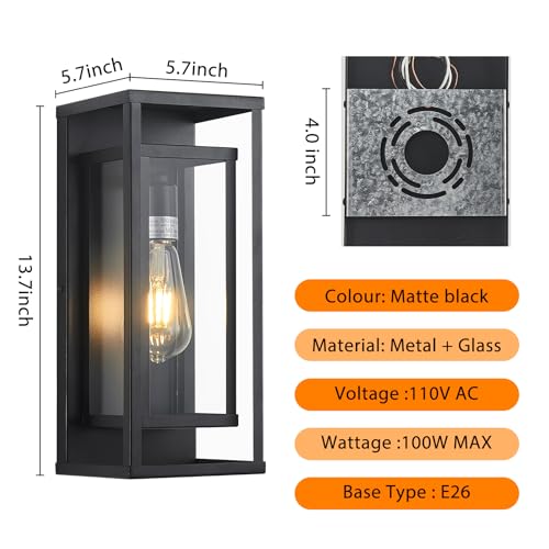 14" Black Outdoor Light Fixture (2 Count)