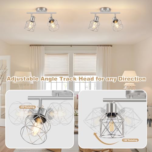 2 Light Brushed Nickel Semi Flush Mount Ceiling Light