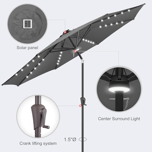 Solar Patio Umbrella with Centre Light