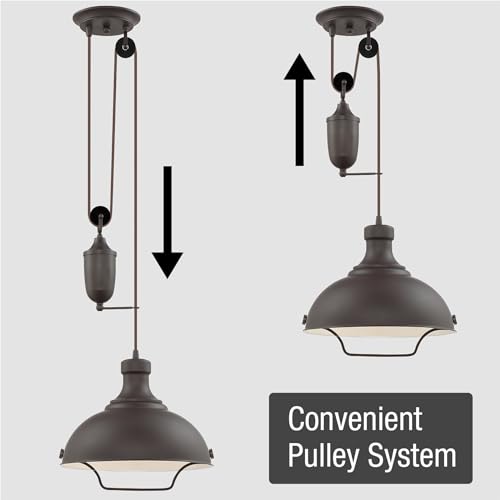 Sequoia 13" Large Industrial Farmhouse Pulley Pendant Light