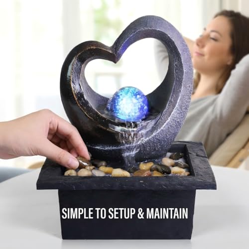 Tabletop LED Light Meditation Indoor Waterfall Fountain