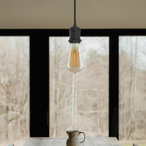 E26 E27 Black Brass Edison Light Socket (2 Pack 2)