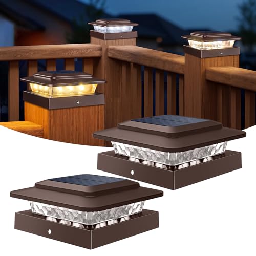 4x4 Solar Post Cap Lights Outdoor 2Pack (2 Count)