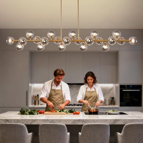 Modern Gold Chandelier Rectangle Pendant Light Sputnik Chandeliers Hanging Light Fixture 16