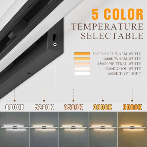 55" Long Black Vanity Light Bathroom Wall Light Fixtures Long Vanity Lights Over Mirror Lighting Lamps Dimmable Bathroom Wall Mount Lighting Over Vanity Mirror