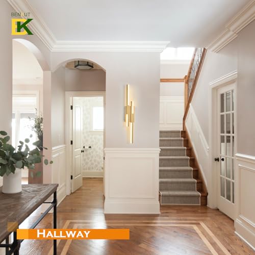 Modern LED Wall Sconce Gold Remote Wall Light Fixtures for Bathroom
