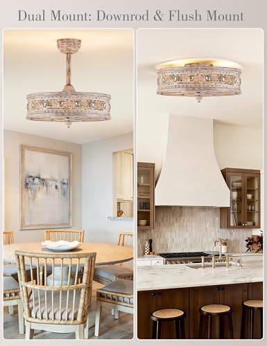 Farmhouse Chandelier Ceiling Fan with Light