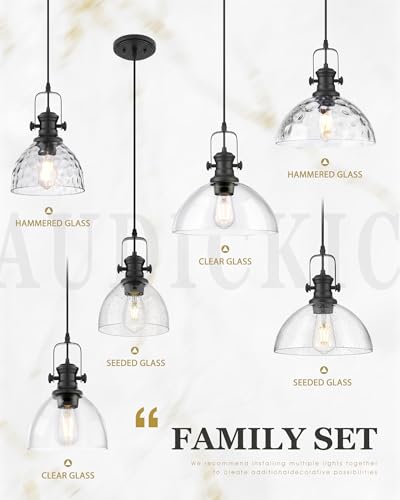 2 Pack 7.5" Black Pendant Lights Kitchen Island