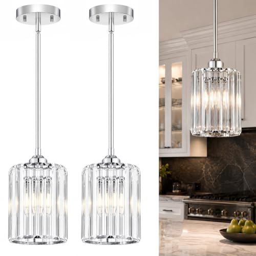 Luxury Chrome Pendant Lights Kitchen Island 2 Pack (2 Count)