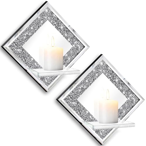 Crystal Crush Diamond Wall Candle Holder Set of 2 (2 Count)